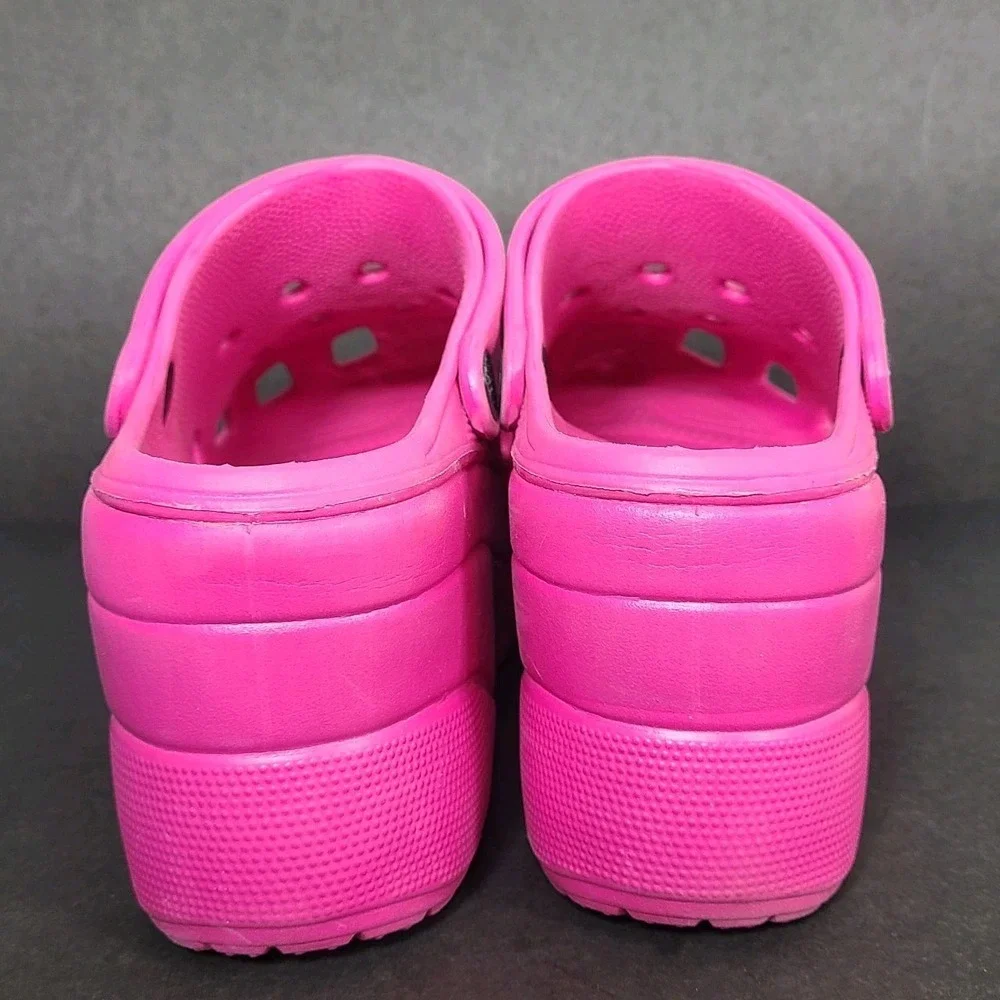 Platform Clogs Womens Size 6 Pink EVA Chunky Foam Slides Y2K Barbiecore